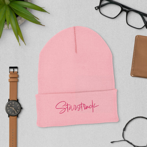 Starstruck (pink embroidery) Cuffed Beanie - Image 5