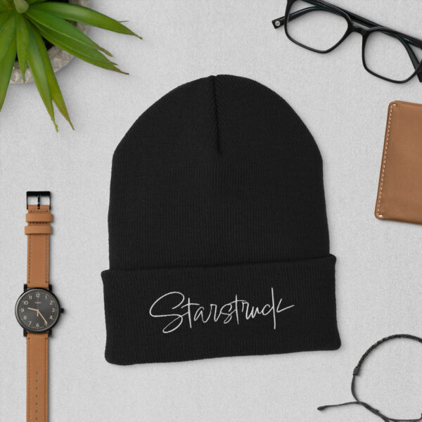 Starstruck (white embroidery) Cuffed Beanie - Image 2