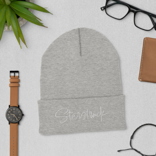 Starstruck (white embroidery) Cuffed Beanie - Image 4