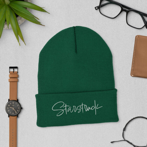 Starstruck (white embroidery) Cuffed Beanie - Image 3