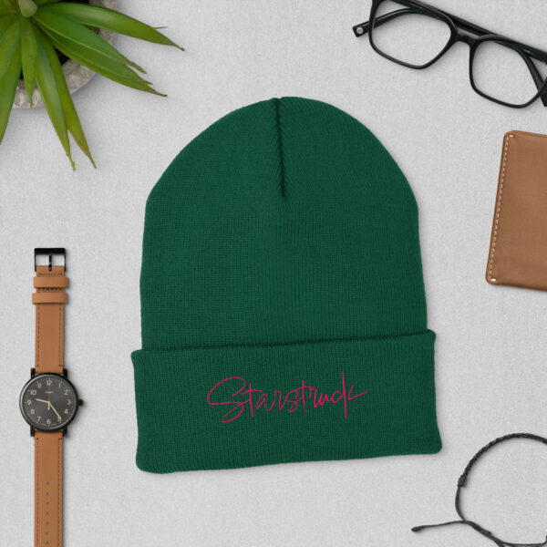 Starstruck (pink embroidery) Cuffed Beanie - Image 4